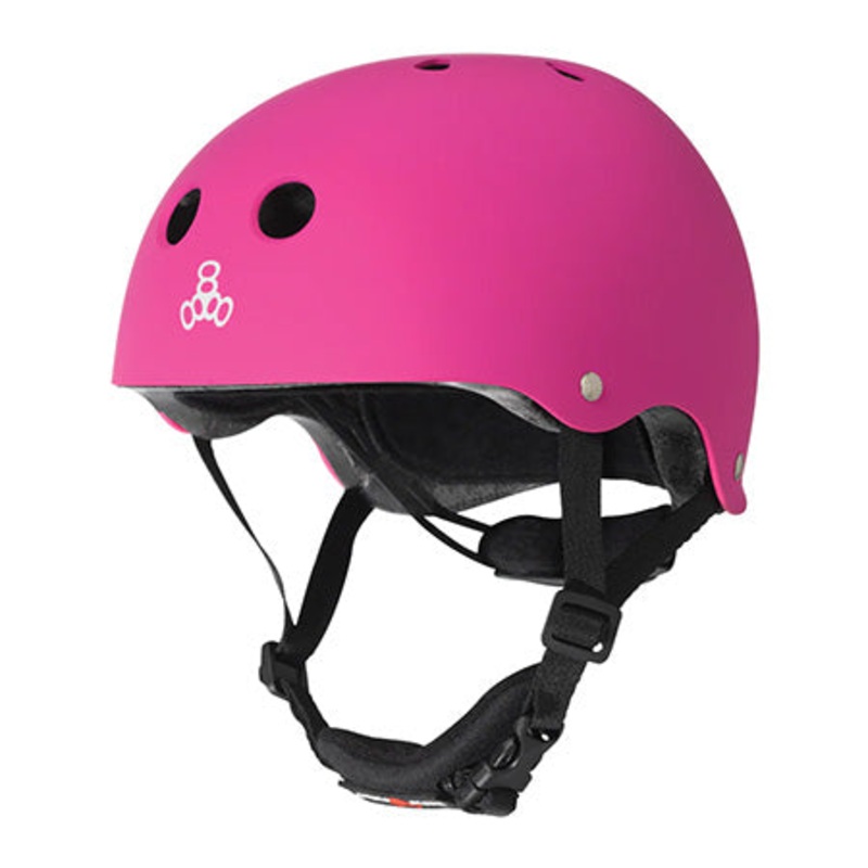 Triple 8 Lil 8 Helmet|Neon Pink Rubber|Black Rubber|White Glossy|Neon Green Glossy|One Size:Toddler-5+