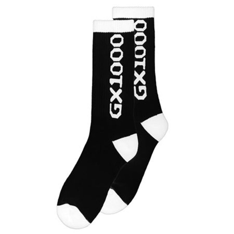 GX1000 OG Logo Crew Socks|Black|Grey/ Black|One size fits all