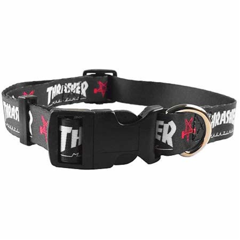 Thrasher Magazine Dog Collar|Black|N/A|1″|3/4″