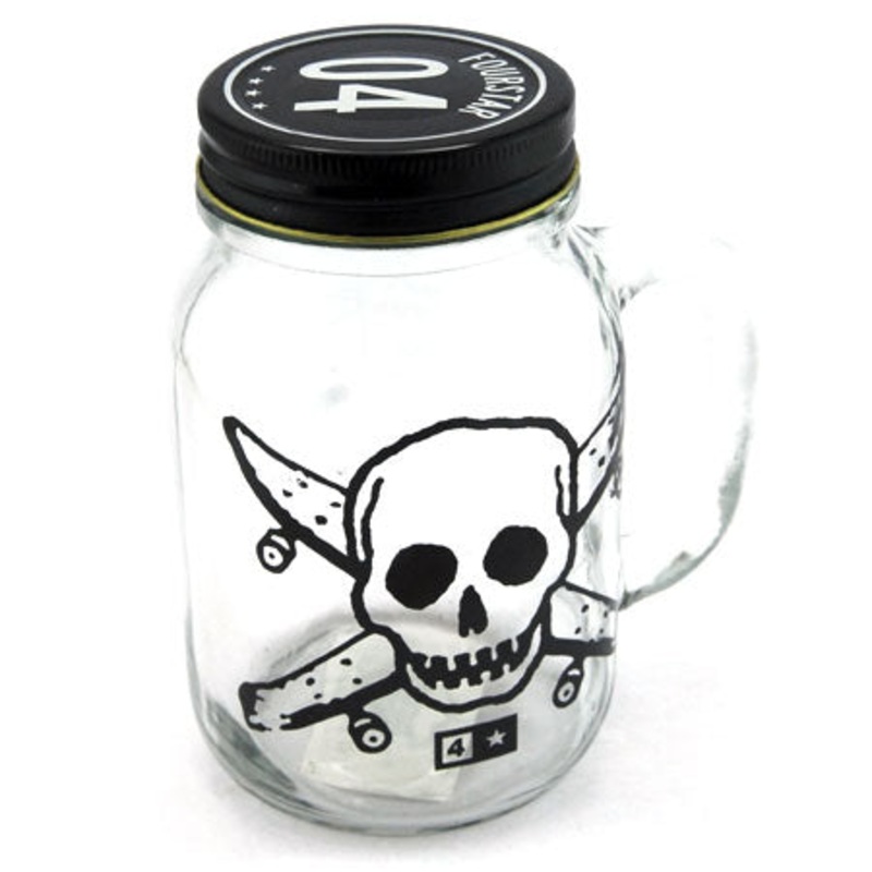 Fourstar Pirate Mason Jar Mug|Clear|Black|N/A