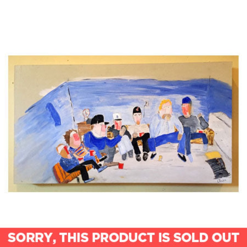 Justin Bokma Red Cups (Oil & Acrylic on Wood)