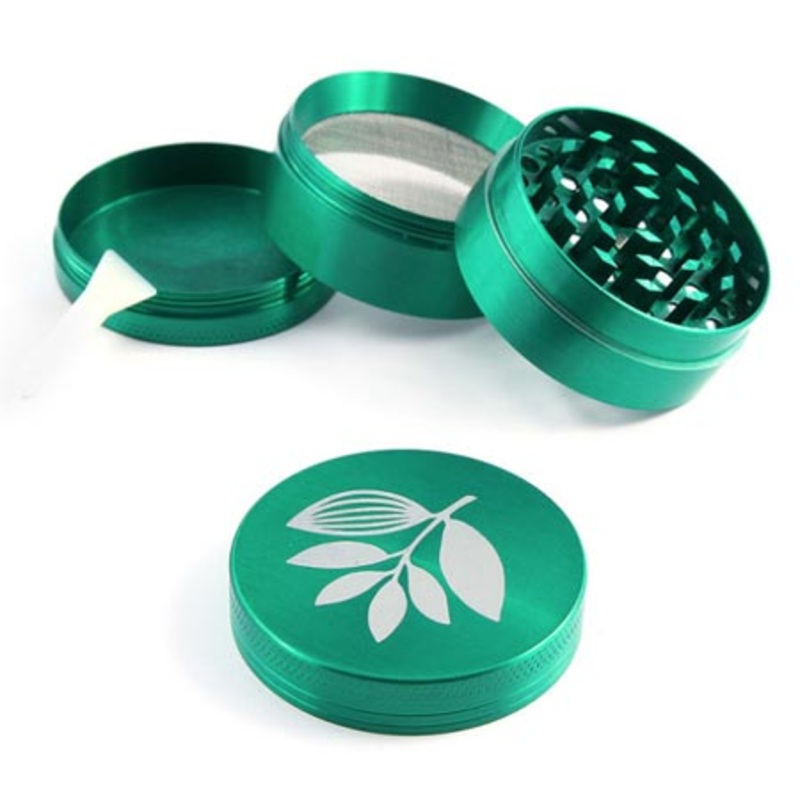 Magenta Plant Logo Grinder|Metallic Green|Black|One size fits all