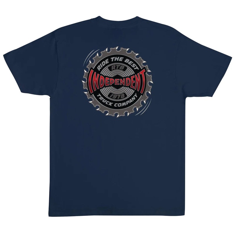 Independent Buzzsaw T Shirt|Navy|Medium|Large|Extra Large