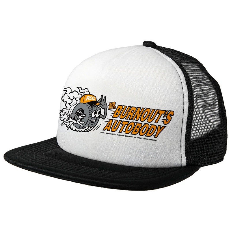 Real Autobody Trucker Hat|White/ Black|One Size Fits All