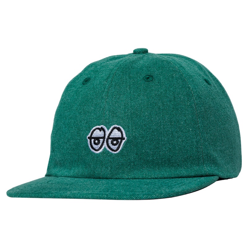Krooked Eyes Green Denim Strap-Back Hat