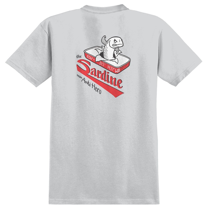 Anti-Hero The Sardine T Shirt|Silver|Medium|Large|Extra Large