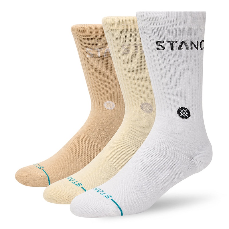Stance Origin 3 Pack Cream Crew Socks