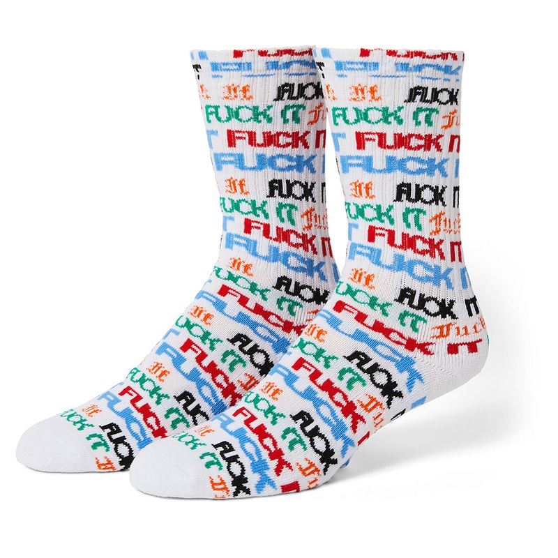 HUF Fuck It Flyer Crew Socks|White|One Size Fits All