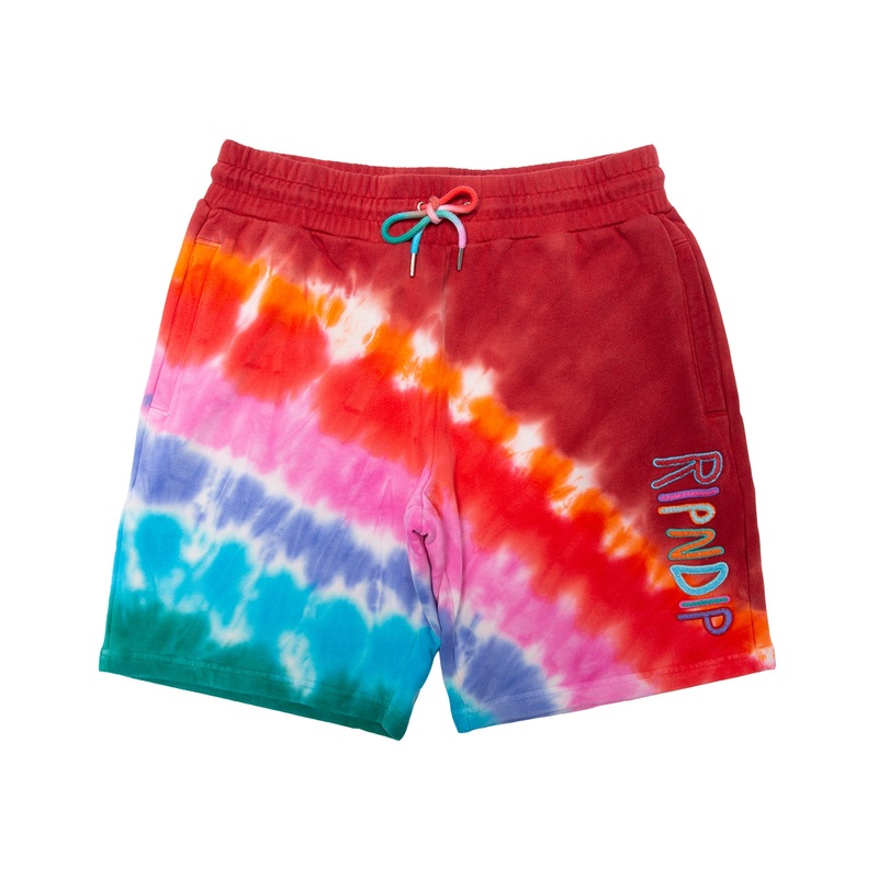 OG Prisma Embroidered Sweatshorts (Red Tie Dye)