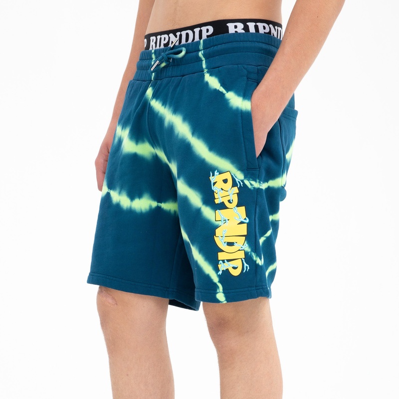 Super Sanerm Sweatshorts (Navy/Neon Green Dye)