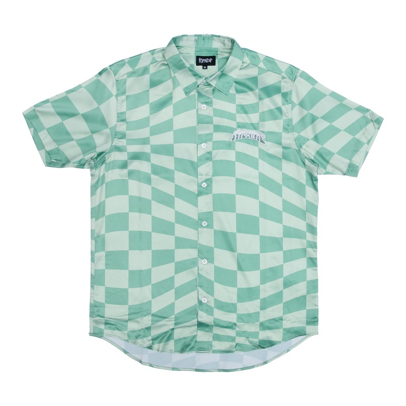 Checked Short Sleeve Button Up (Olive/Pine)