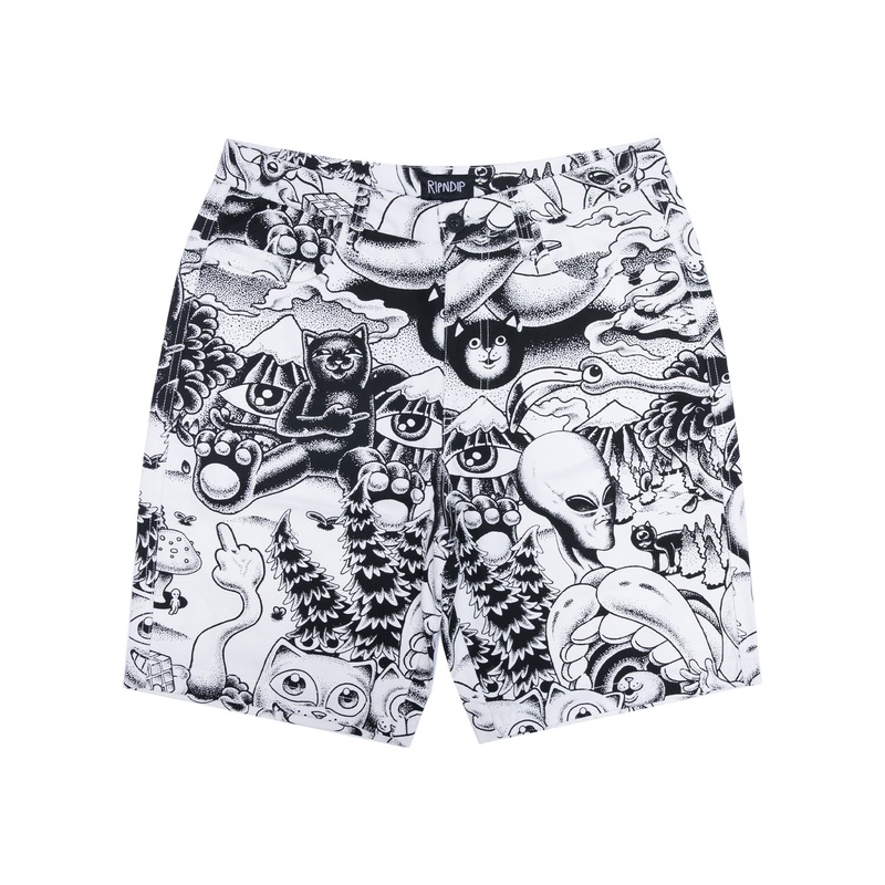 Dark Twisted Fantasy Twill Shorts (Black/White)