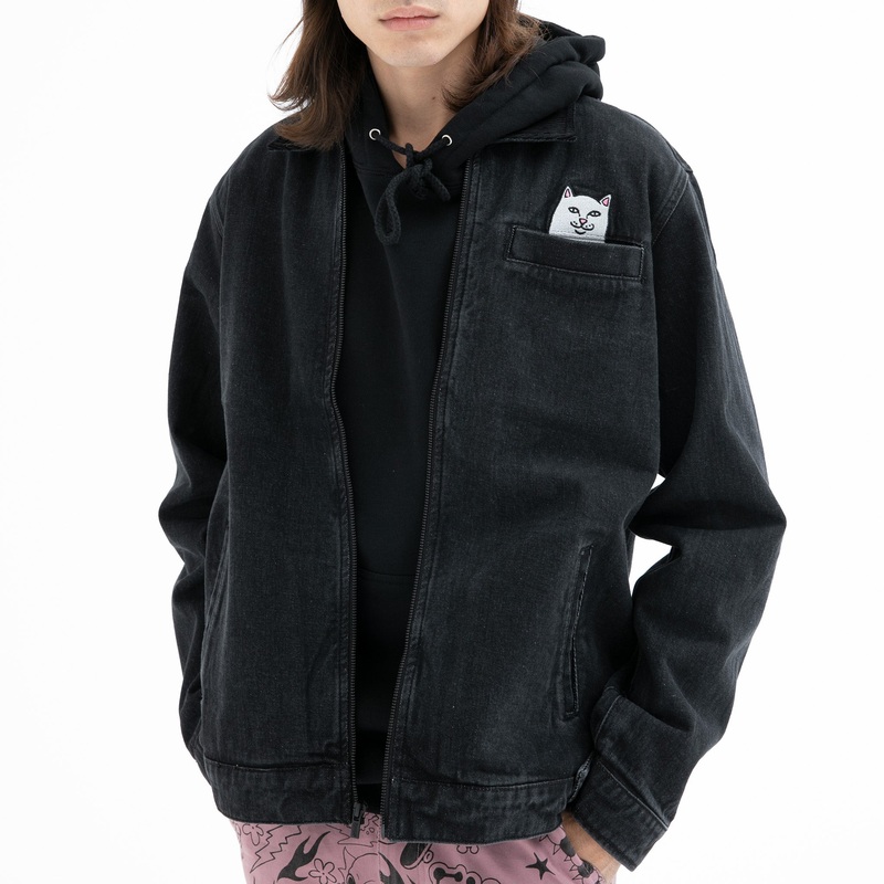 la-brea-peeking-nermal-work-jacket-black-washed-denim_1 La Brea Peeking Nermal Work Jacket (Black Washed Denim)