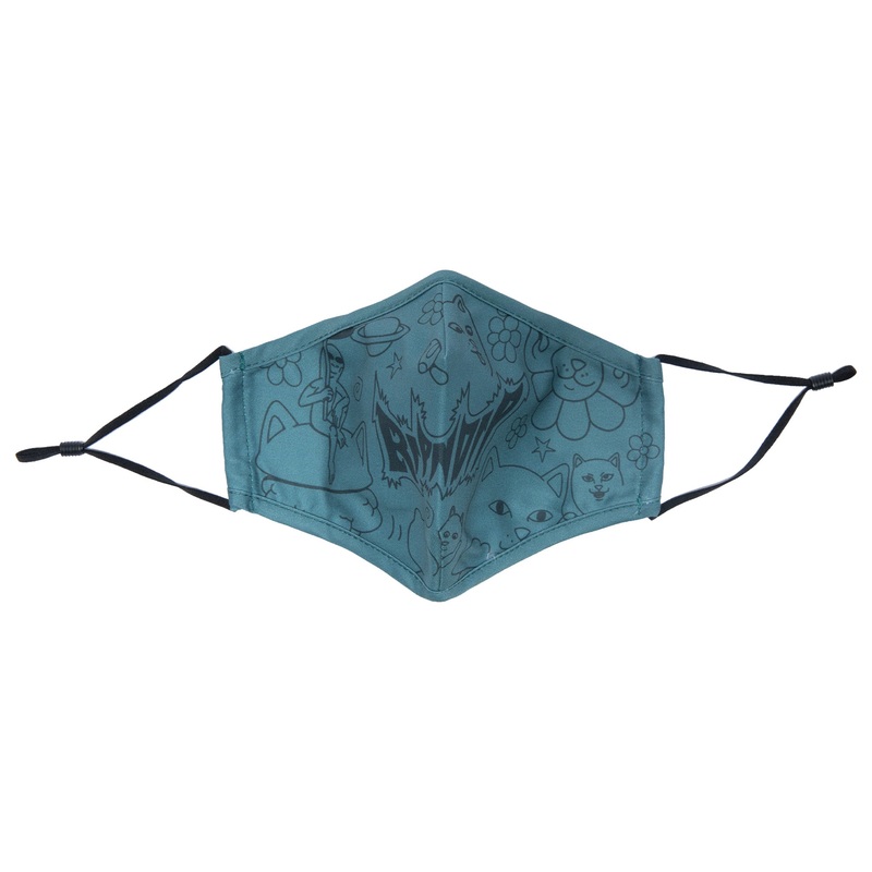 Scribble Face Mask (Green)|One Size