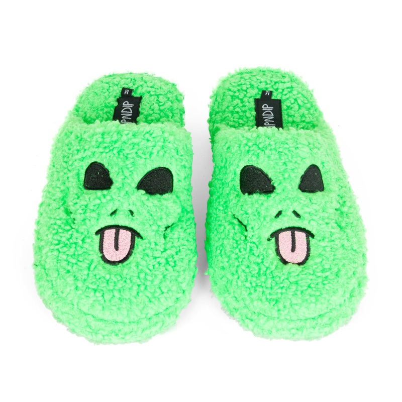 alien-face-fuzzy-house-slippers-green_1 Alien Face Fuzzy House Slippers (Green)
