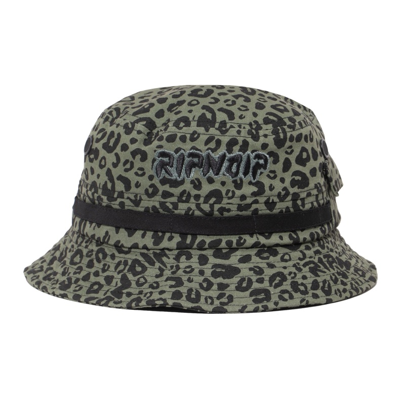 Spotted Cotton Twill Bucket Hat (Olive)