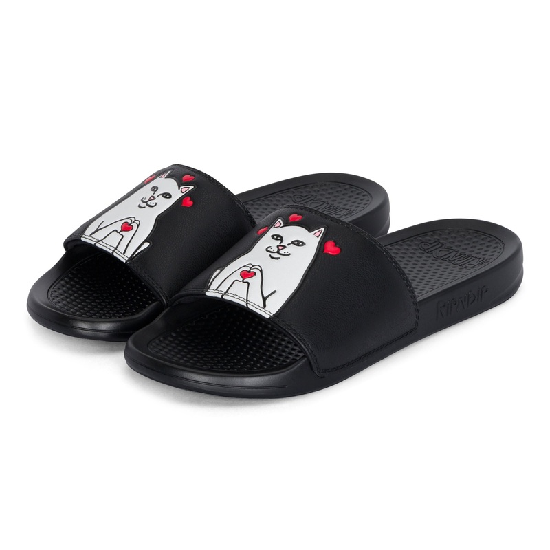 Nermal Loves Slides (Black)|Mens 4 | Womens 5.5|Mens 5 | Womens 6.5|Mens 6 | Womens 7.5|Mens 7 | Womens 8.5|Mens 8 | Womens 9.5|Mens 9 | Womens 10.5|Mens 10 | Womens 11.5|Mens 11 | Womens 12.5|Mens 12 | Womens 13.5|Mens 13 | Womens 14.5