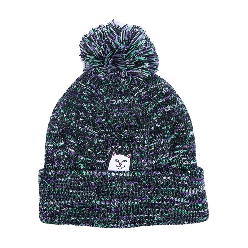 Lord Nermal Pom Beanie (Black/Sage/Pine)