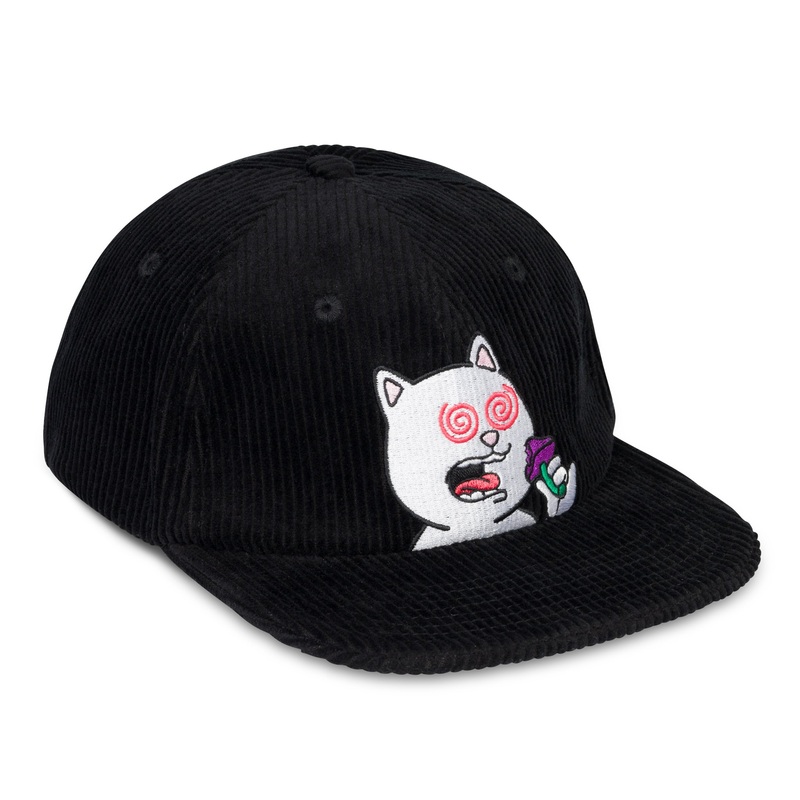 Shroom Diet 6 Panel Corduroy Strapback (Black)