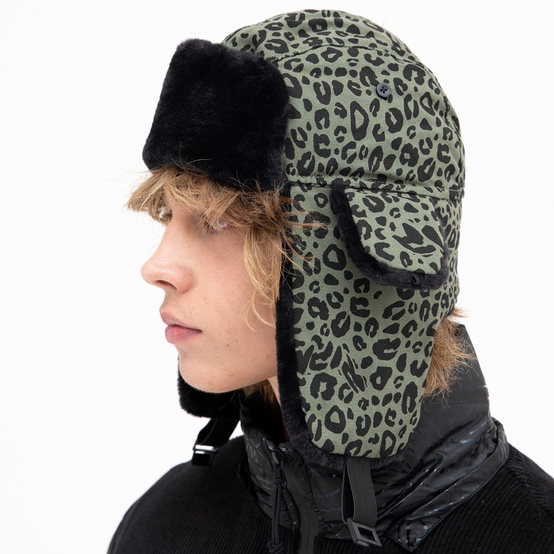 Spotted Aviator Hat (Olive)|One Size