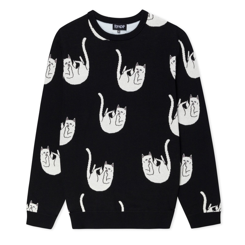 Falling Nerm Knit Sweater (Black)