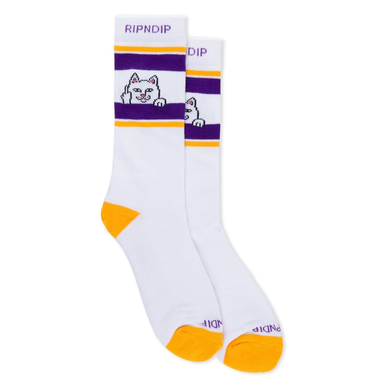 Peeking Nermal Socks (Purple/Gold)