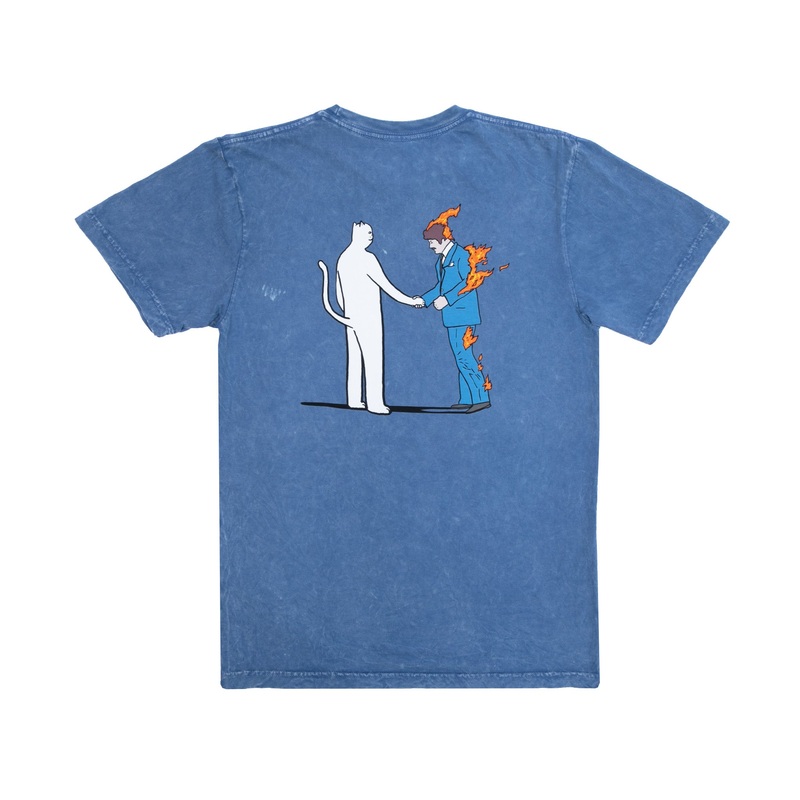 Burn Tee (Blue Mineral Wash)|Small|Medium|Large|XL
