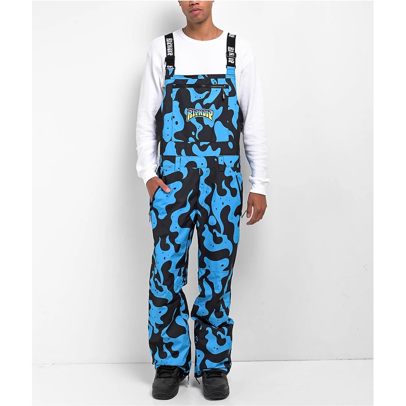 Psychedelic Snowboard Bib Pants (Blue)