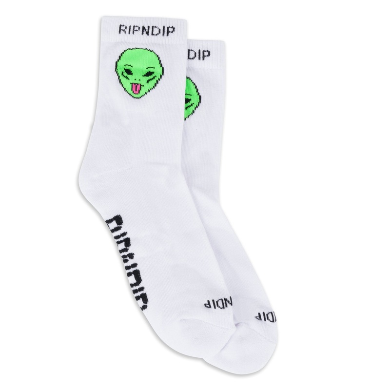 We Out Here Mid Socks (White)|One Size