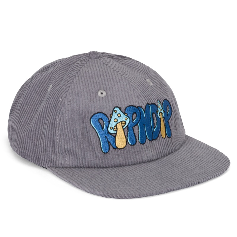 Toadstool Corduroy Velcro 6 Panel Hat (Grey)