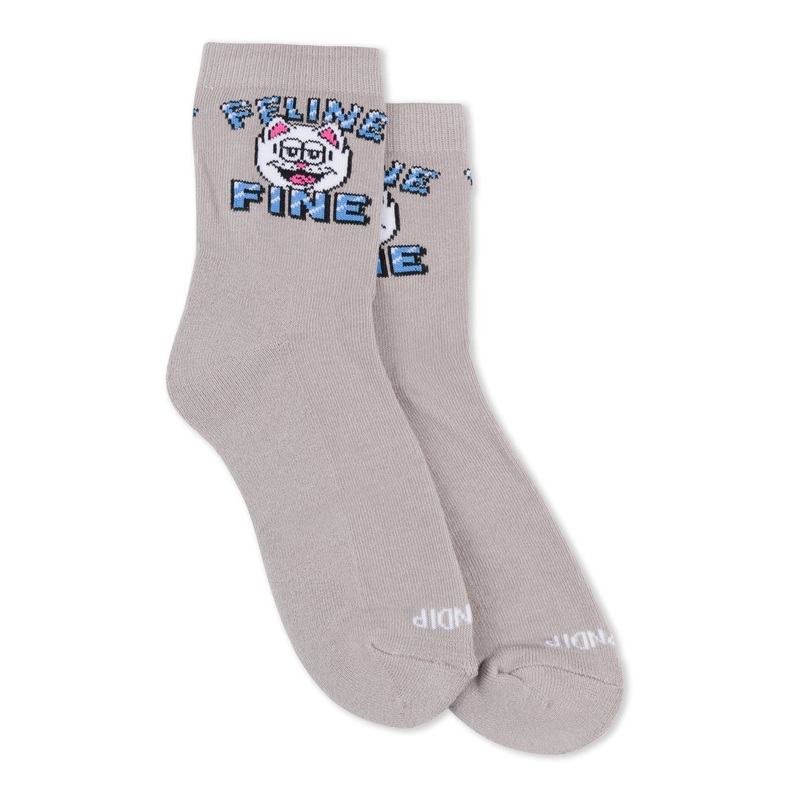 Feline Fine Mid Socks (Charcoal)