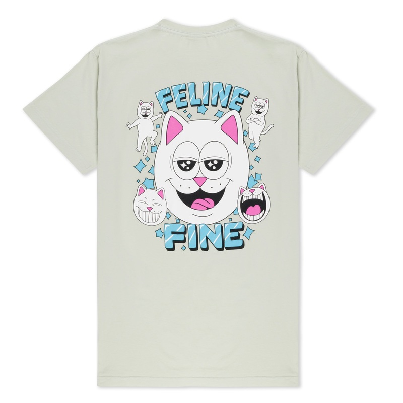 Feline Fine Tee (Sage)|Small|Medium|Large|XL|XXL
