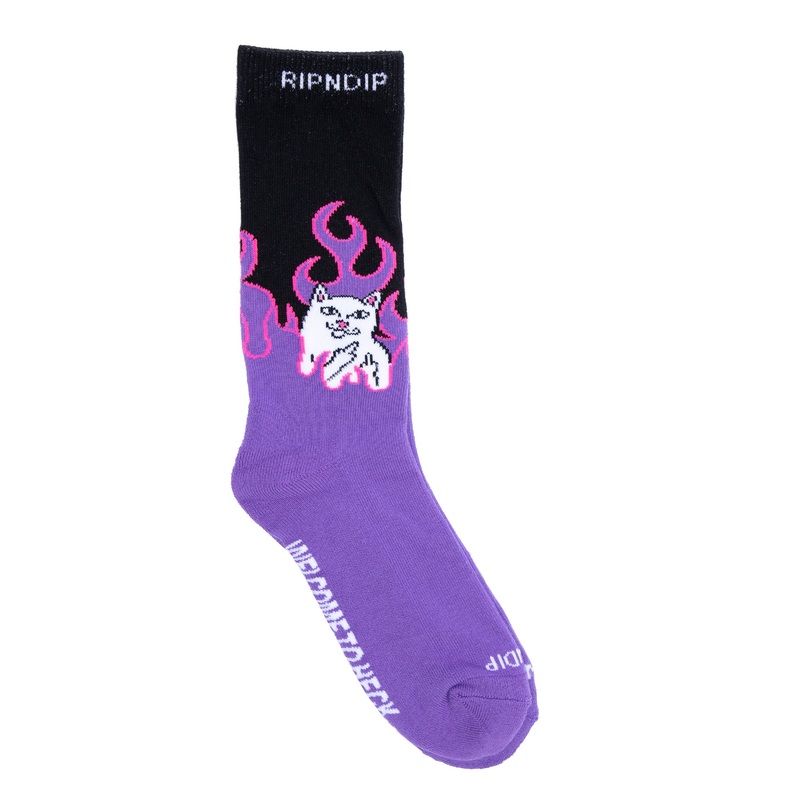 Welcome To Heck Socks (Black/Purple)