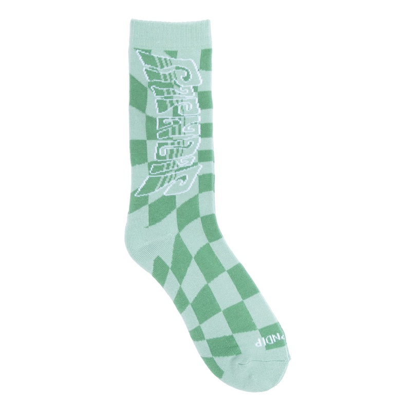 Checked Socks (Olive)|One Size