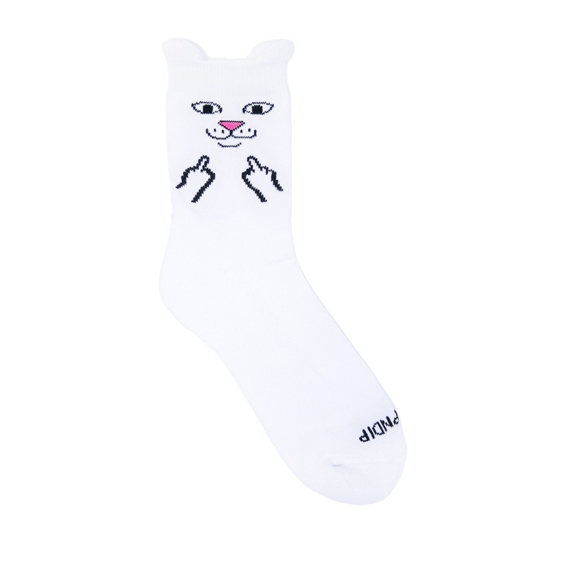 Nerm Face Mid Socks (White)|One Size