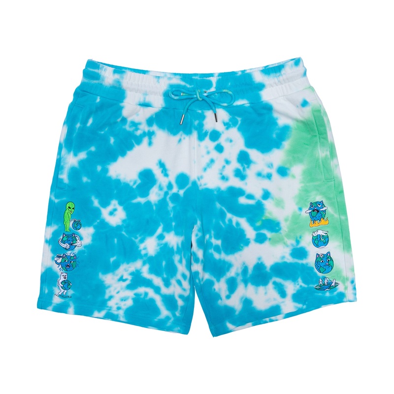 Save the World Sweatshorts (Aqua/Green Tie Dye)