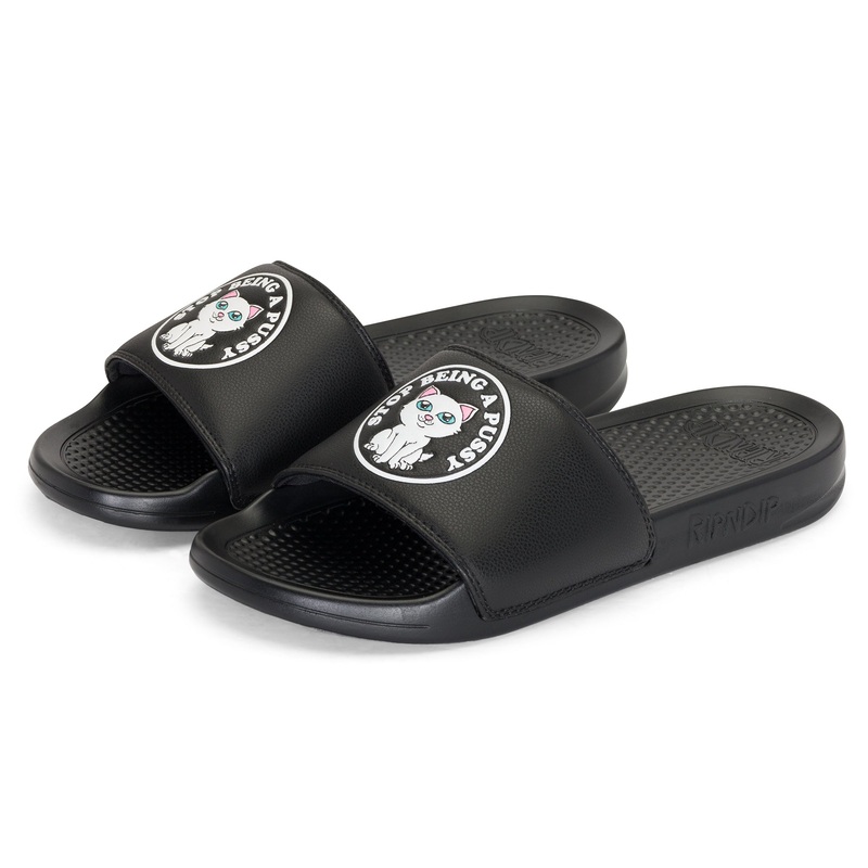 Stop Being A Pussy Slides (Black)