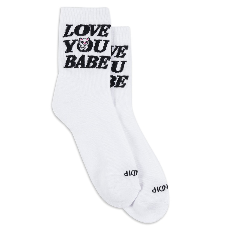 Love You Mid Socks (White)|One Size