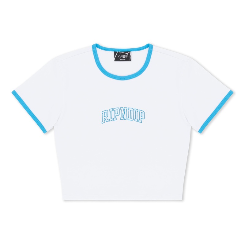 Team Spirit Cropped Ringer Tee (White)