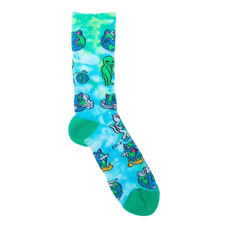 Save The World Socks (Blue Tie Dye)