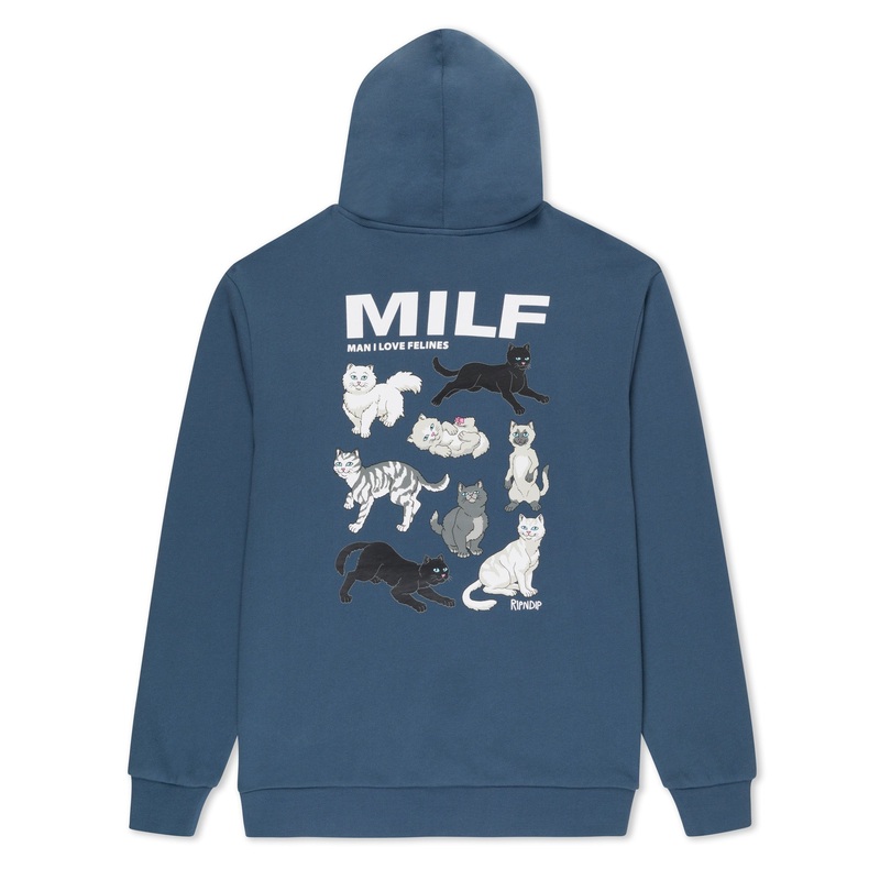 Man I Love Felines Hoodie (Storm Blue)