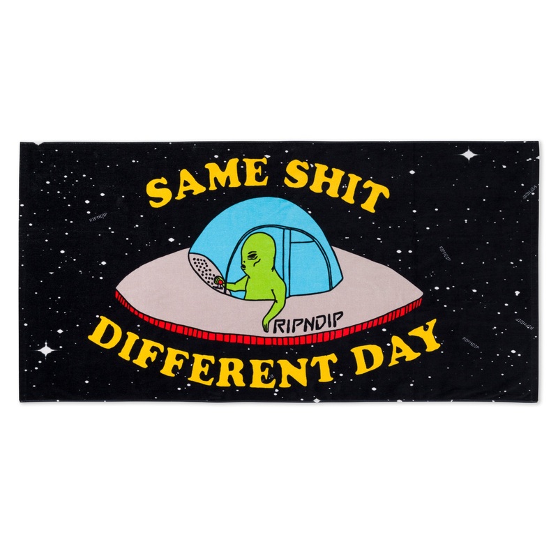 Same Shit Different Day Beach Towel (Black)