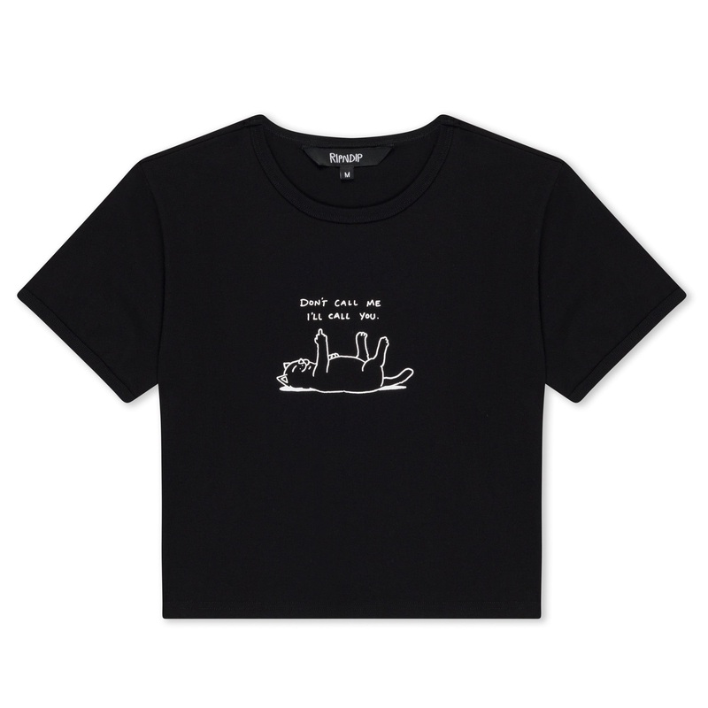 Don’t Call Me Cropped Baby Tee (Black)