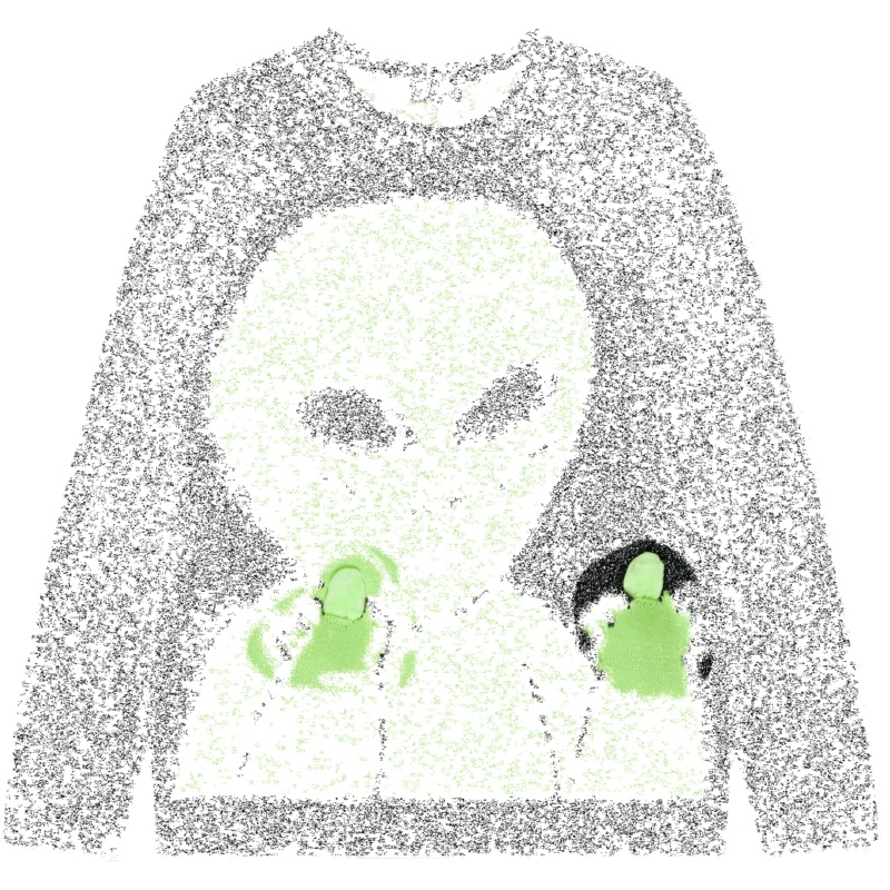 Lord Alien Flippy Knitty Sweater (Black)