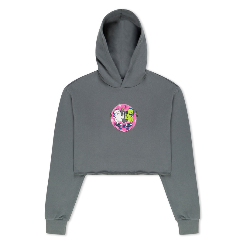Love Is Ripndip Cropped Hoodie (Charcoal)