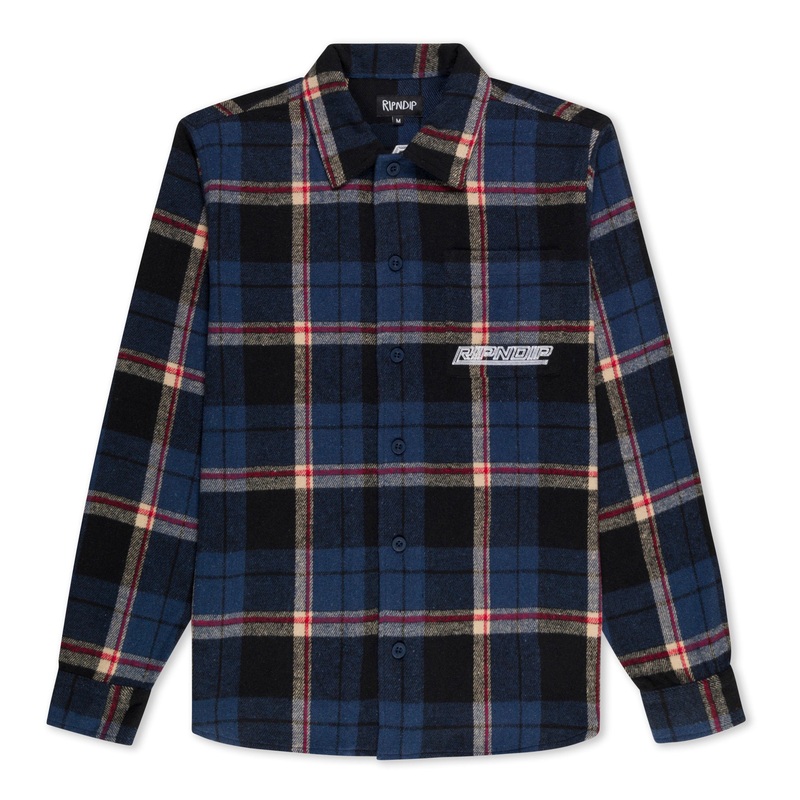 Robo Button Up Flannel (Navy)|Small|Medium|Large|XL|XXL