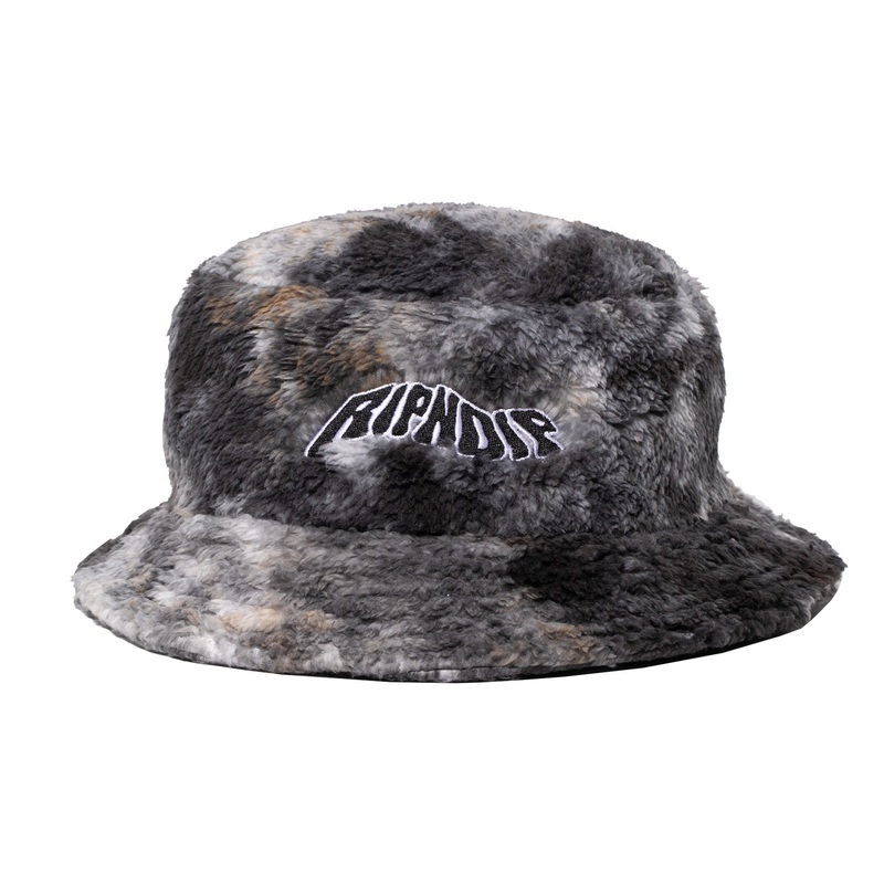 Warped Tie Dye Sherpa Bucket Hat (Navy/Mauve)