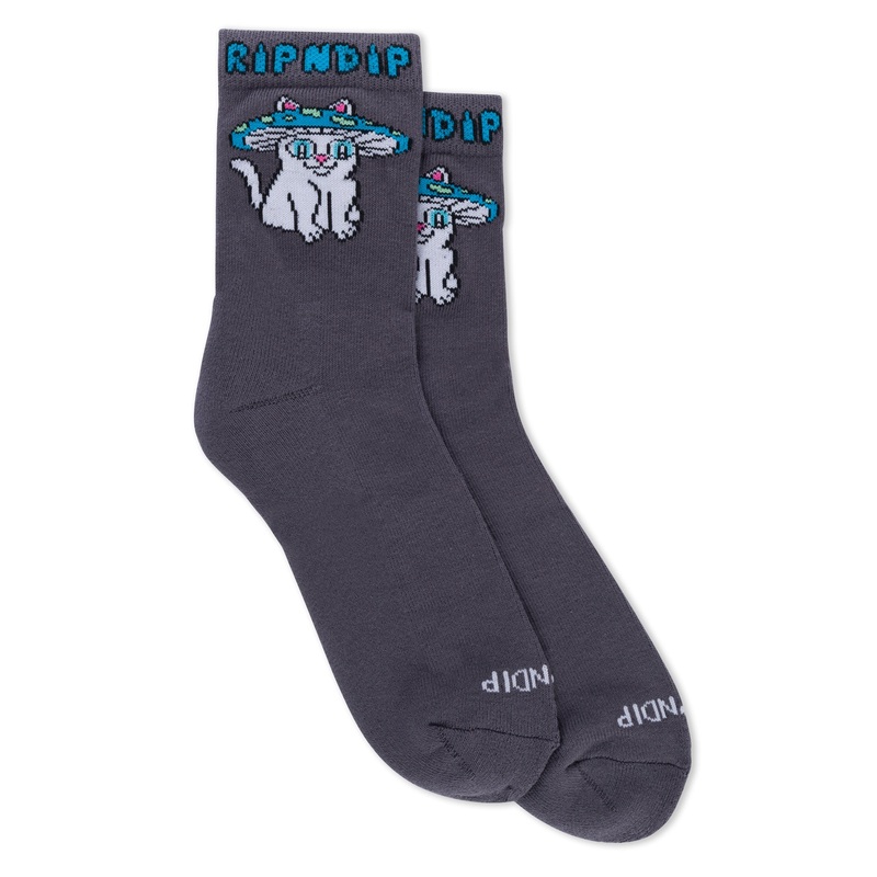 Shroom Cat Socks (Grey)|One Size