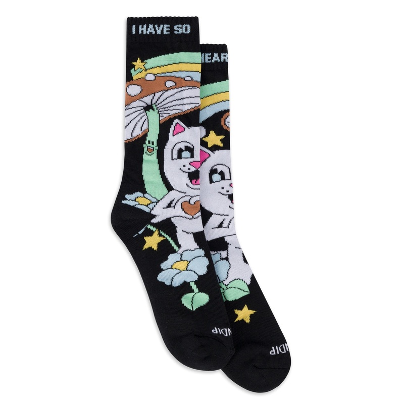 So Mushroom Socks (Black)|One Size