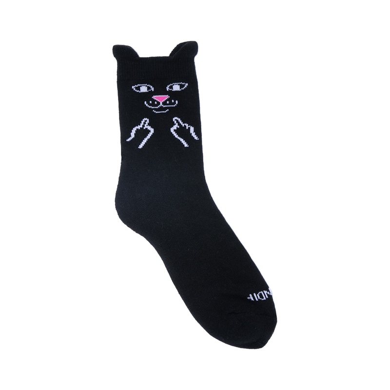 Jerm Face Mid Socks (Black)|One Size